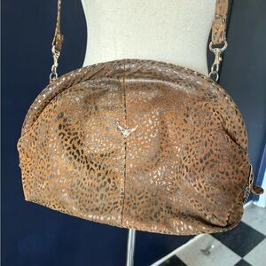 Vintage Leopard Print Tan Bag